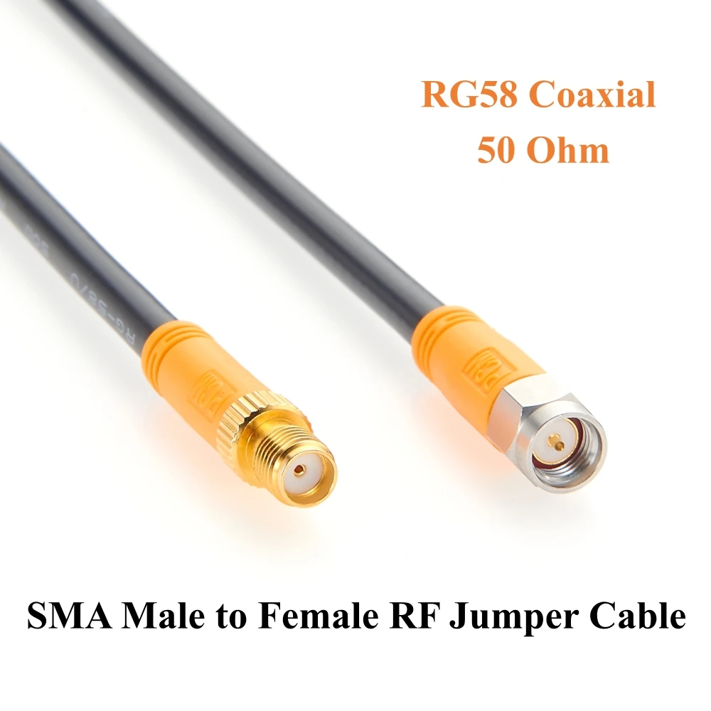 SMA Male to Female Extension Cable 50 Ohm RG58 RF Coaxial Antenna Extender Cable for Ham Radio, GPS, WiFi, 4G LTE, FPV