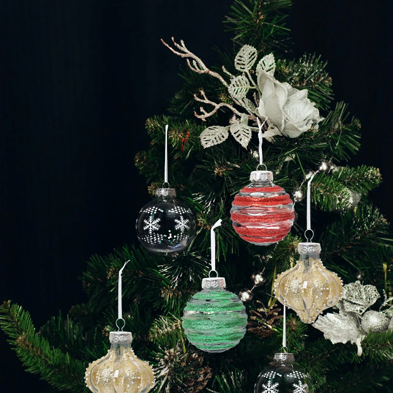 

9pcs 8cm/3.15inch Christmas Ball Ornaments Set Shatterproof Clear Glitter Christmas Tree Hanging Ornaments Xmas New Year Gifts