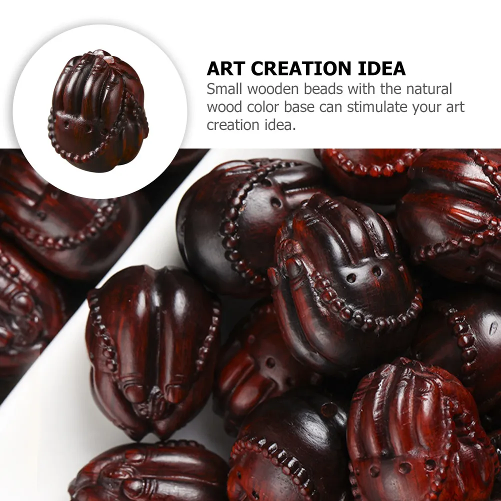 

Винтажный деревянный шарм из падука, резной, ручной работы, для брелоков и сумок, ретро-бусины из дерева для изготовления украшений своими руками