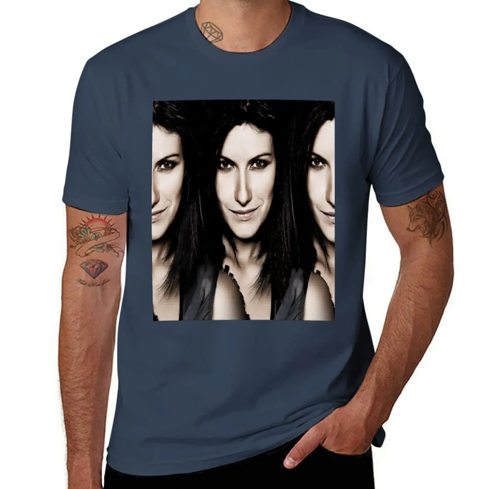 

laura pausini Essential T-Shirt Daily Wear Plain Short Sleeve Shirt