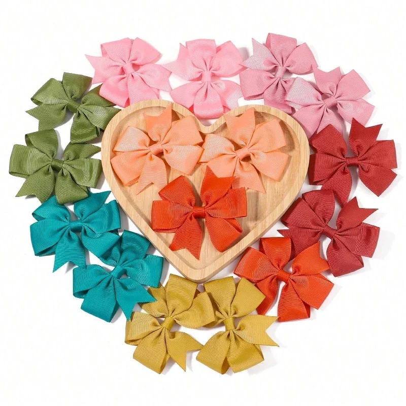 

60 шт., ленты в рубчик для маленьких девочек, банты, заколки для волос, 2,5 дюйма, милые заколки для волос с вертушкой для малышей, головные уборы, аксессуары для волос для оптовой продажи