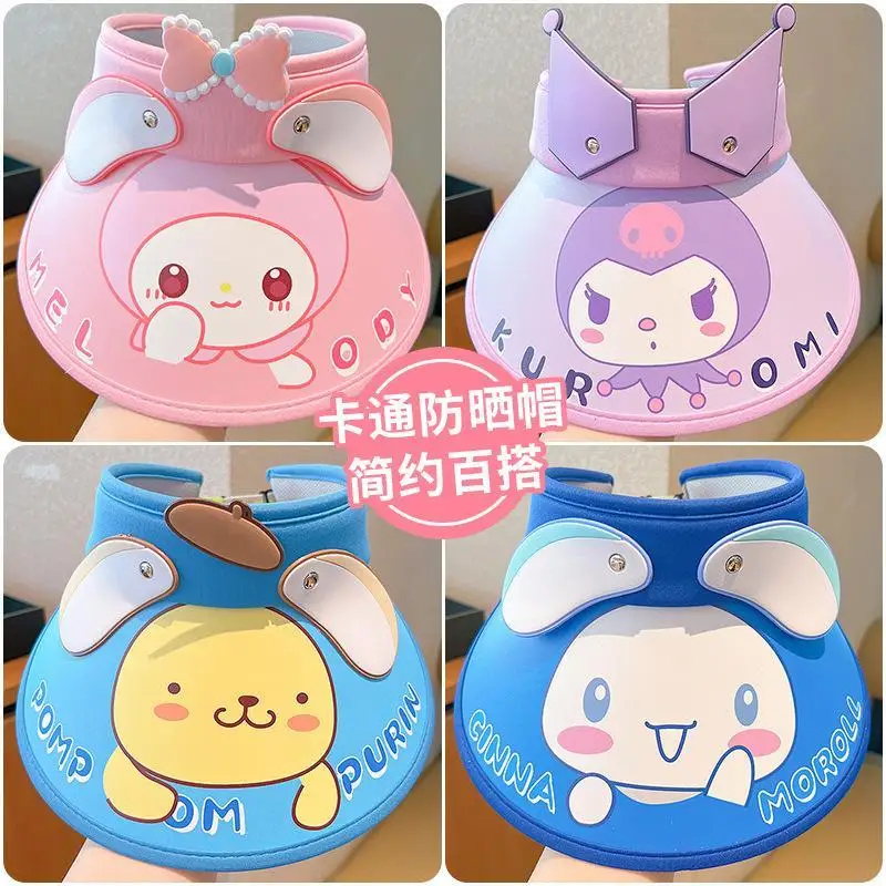 

Children Cute Cartoon Sanrios Kuromi My Melody Top Air Cap Summer Outdoors Sunscreen Hat Sunshade Hat Cool Hat Festival Gift