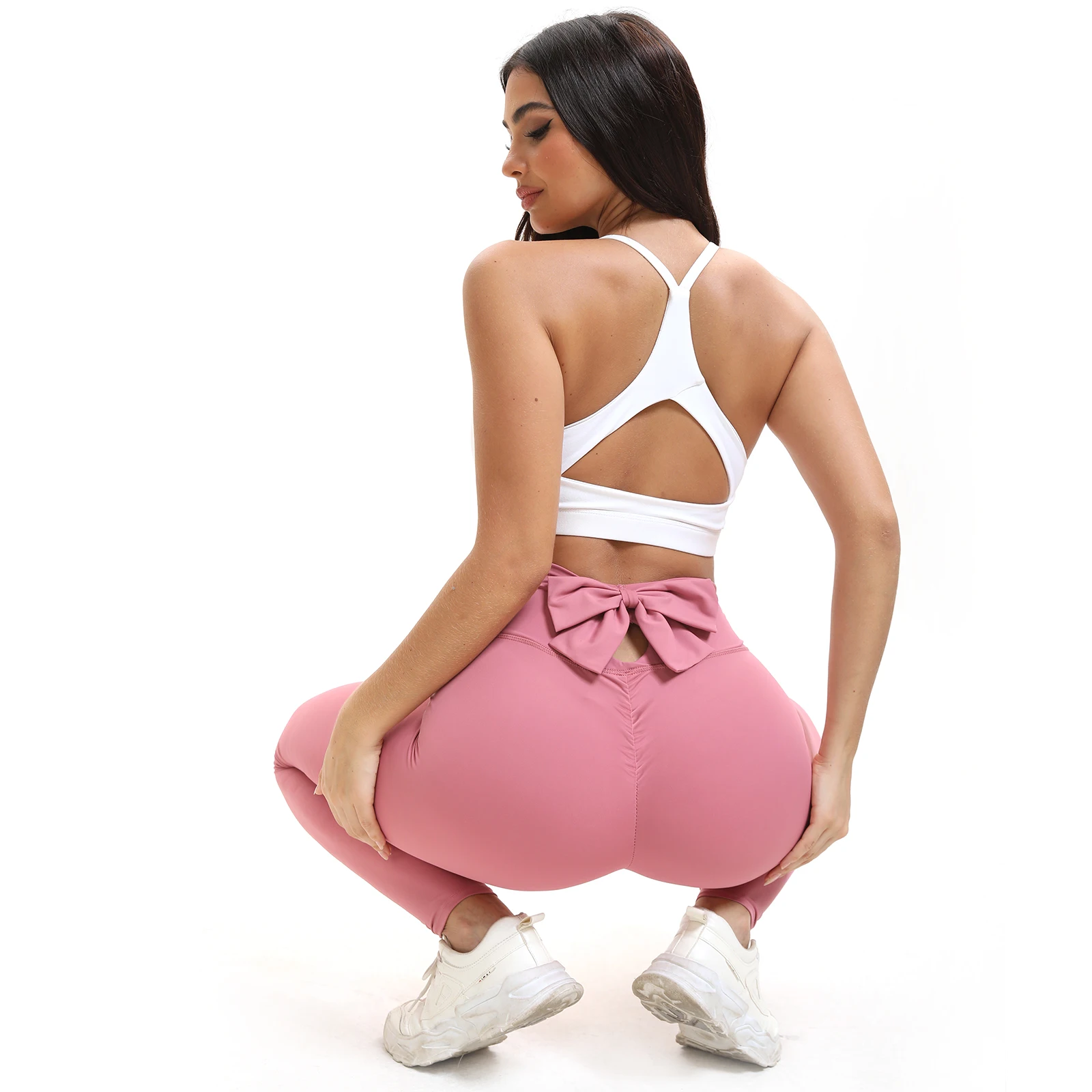 Mallas de entrenamiento para Fitness con lazo para mujer, pantalones ajustados de cintura alta para ciclismo y Yoga, pantalones deportivos transpirables de secado rápido, pantalones para gimnasio y correr