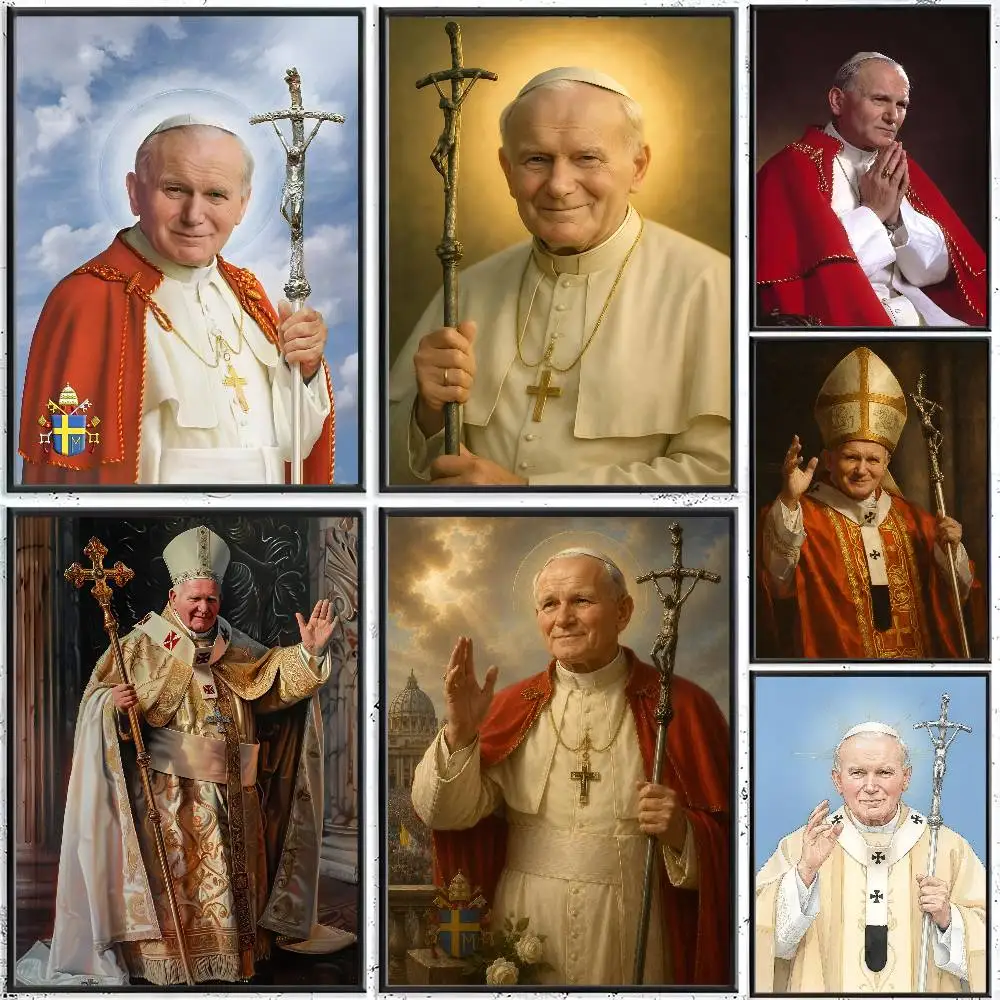 1pc Saint Pope John Paul II Poster Sticker Print Waterproof Wall Art For Living Room Bedroom Home Decor