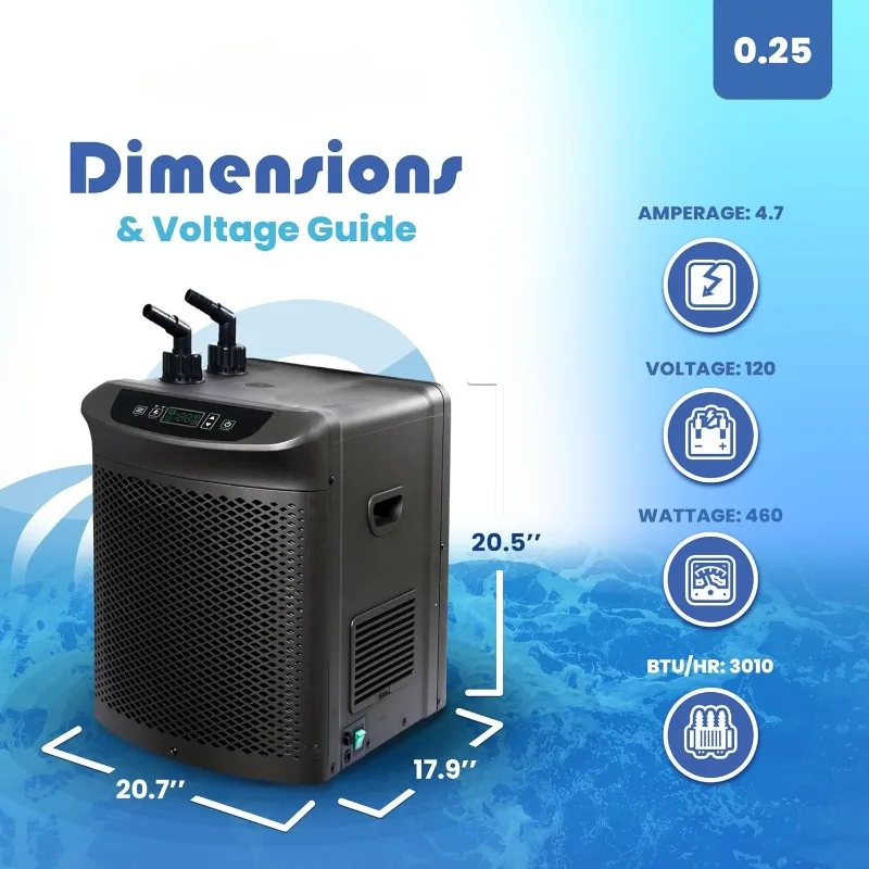 نظام الزراعة المائية مبرد المياه، وحدة صغيرة للتبريد الداخلي، 1/4 حصان #3