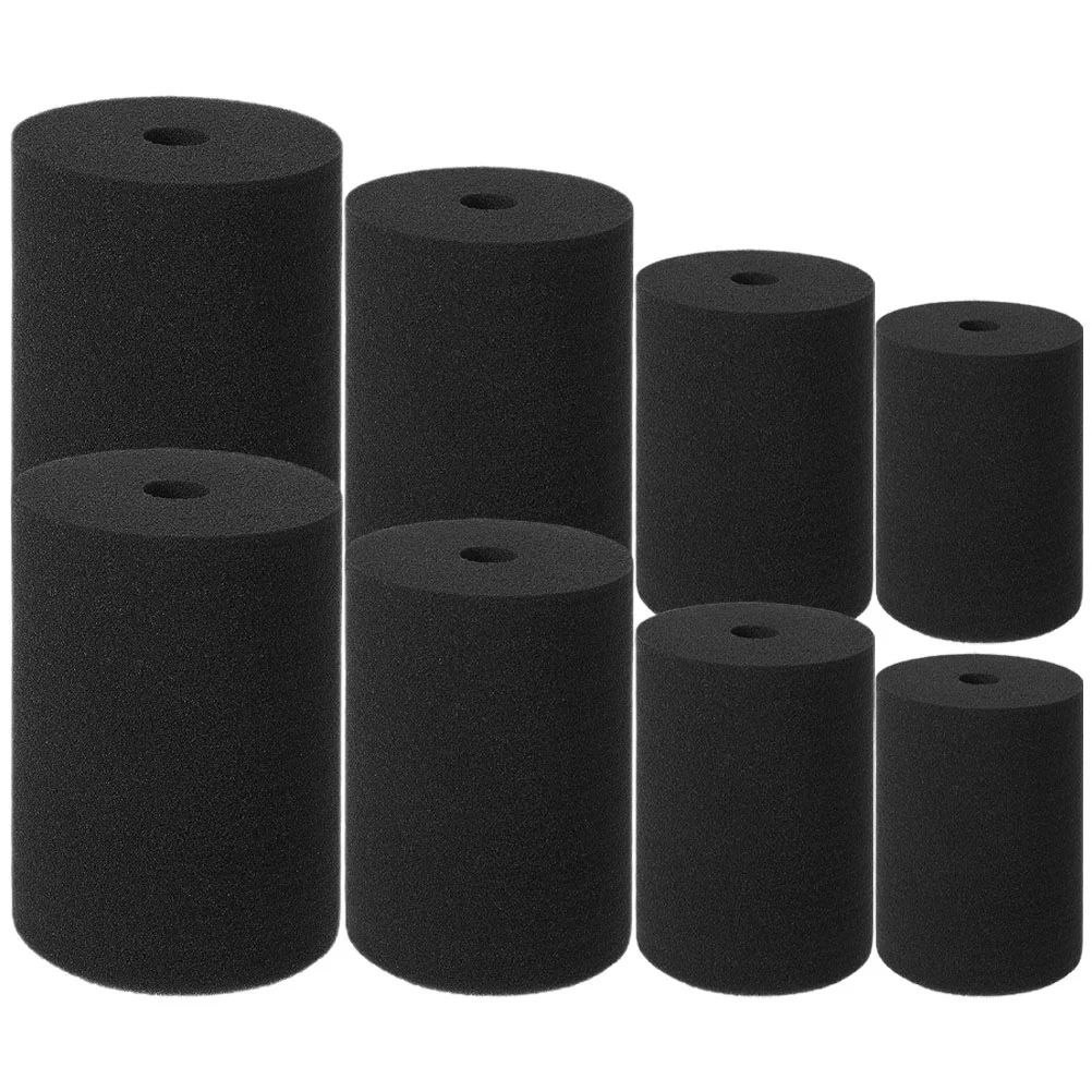 8 Pcs Sponges Cylindrical Cylinder Inserts Heart-shaped Cup Rotary Turner Supplies Black for