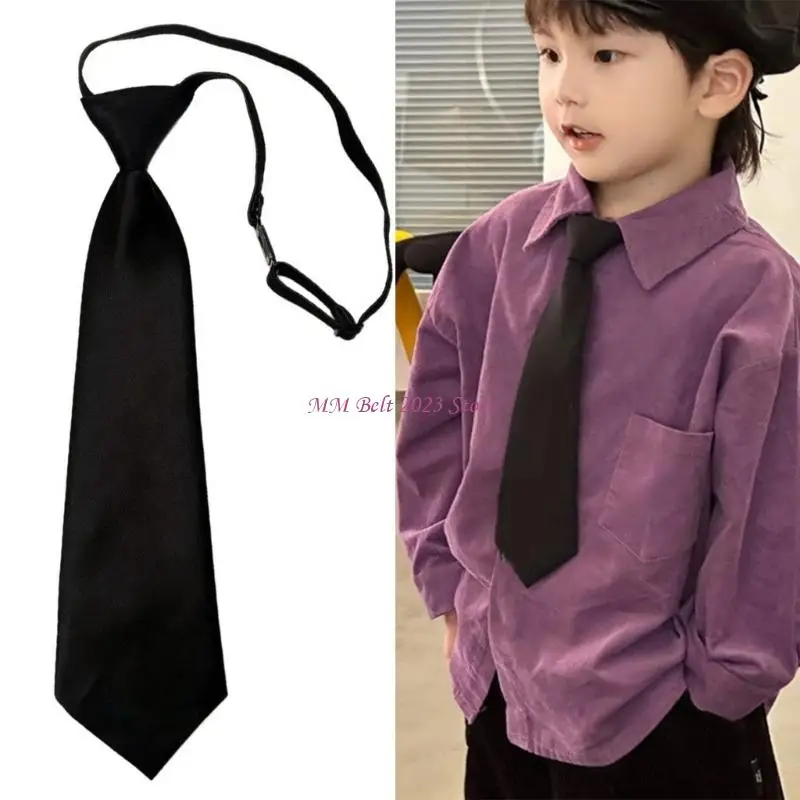 49ME Stretchable Kids Necktie Flexible Adjustment School Occasion Neck Tie For Child
