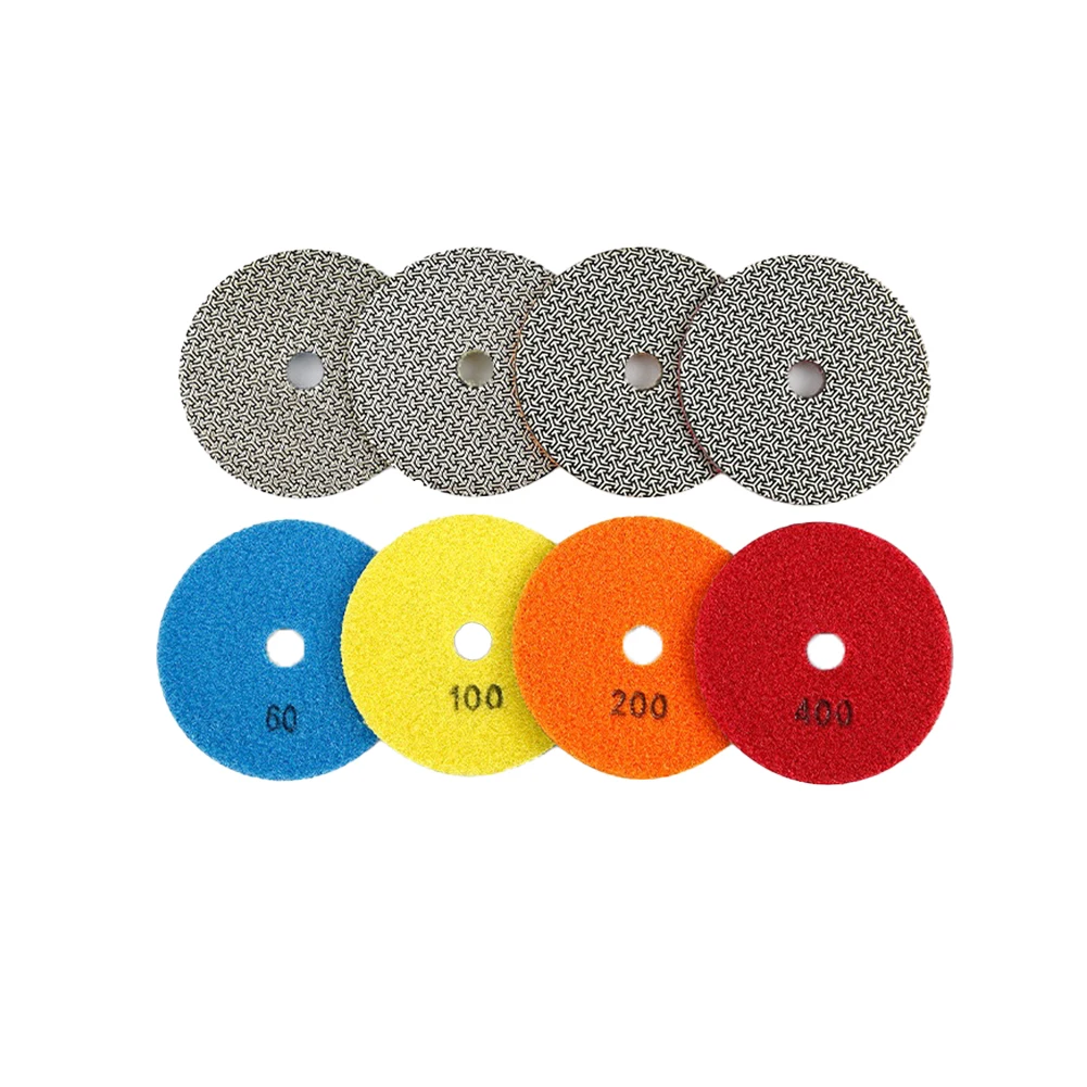 1pc 50mm 2Inch Electroplated EmeryDry Polishing Pad 60-400 Grit Polishing Sheet Sanding Disc For Granite Marble Glass Polishing