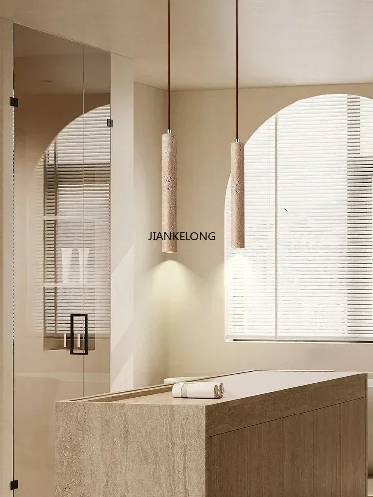 

Slim Led Pendant Lamp Cave Stone Suspension Ceiling Light Hanging for Bedroom Bedside Dining Room Kitchen Island