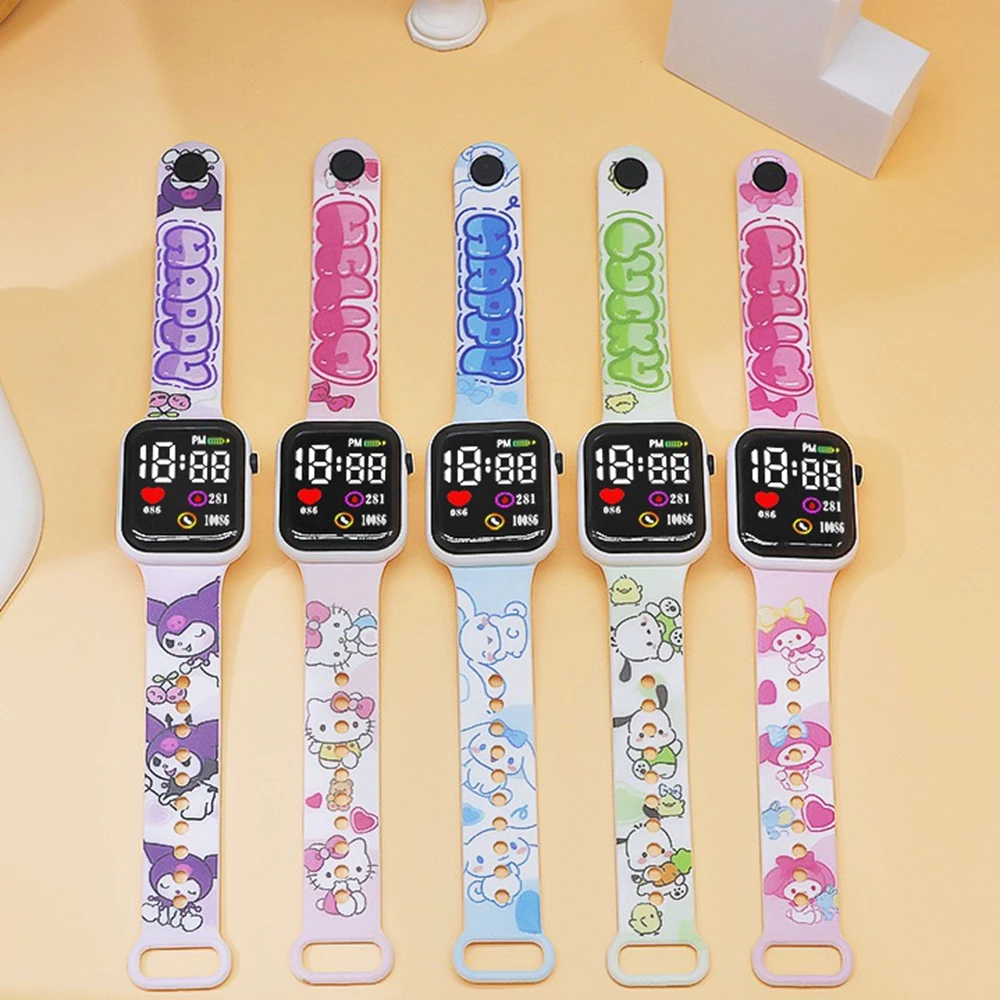 New Hello Kitty Children Watches Girls Children's Electronic Sport Watch Fashion Digital Watch Women Student Christmas gift