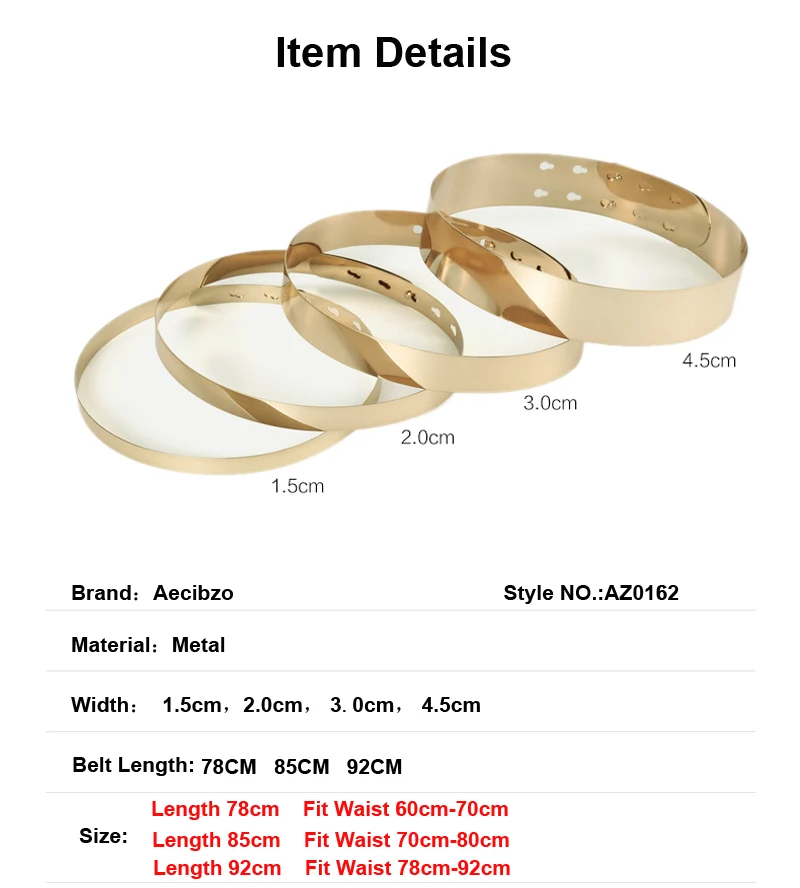 Womens Full Metal Mirror Gold Silver Plate Waist Belt Fashion Lady Female Skinny Belt Adjustable Waist Strap Belt for Dress