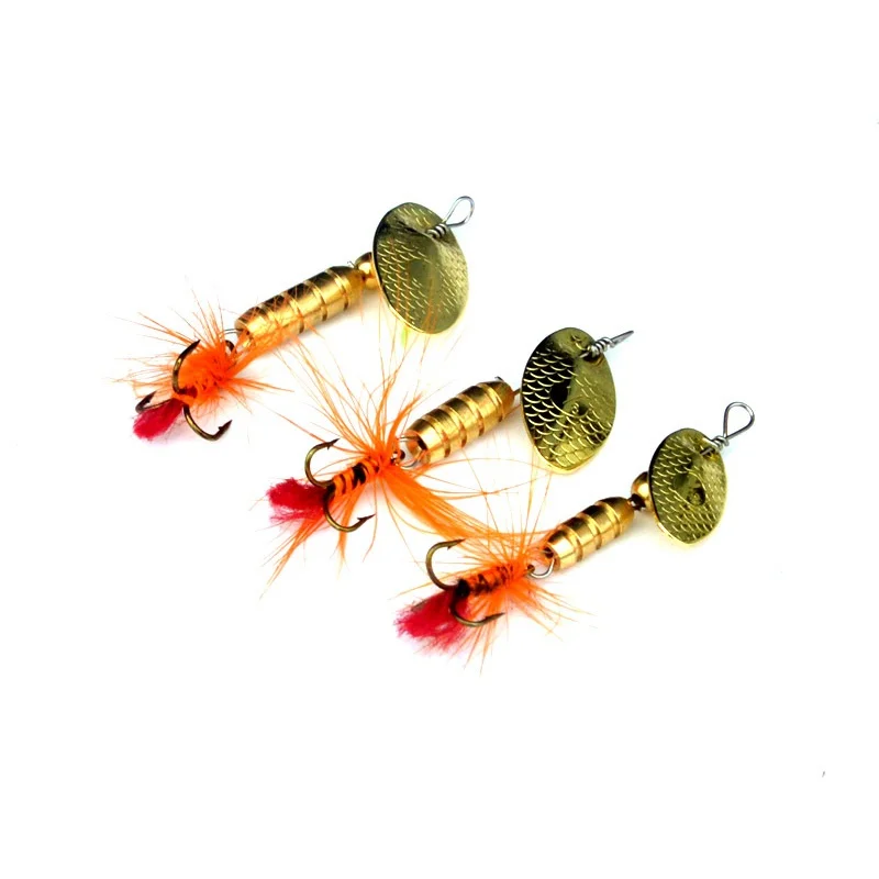 Lure Sequins Rotating Composite 3g-5.5g Feather Hook Beard Fake Fishing Gear Hand-Cranking Piece Fishing Bait