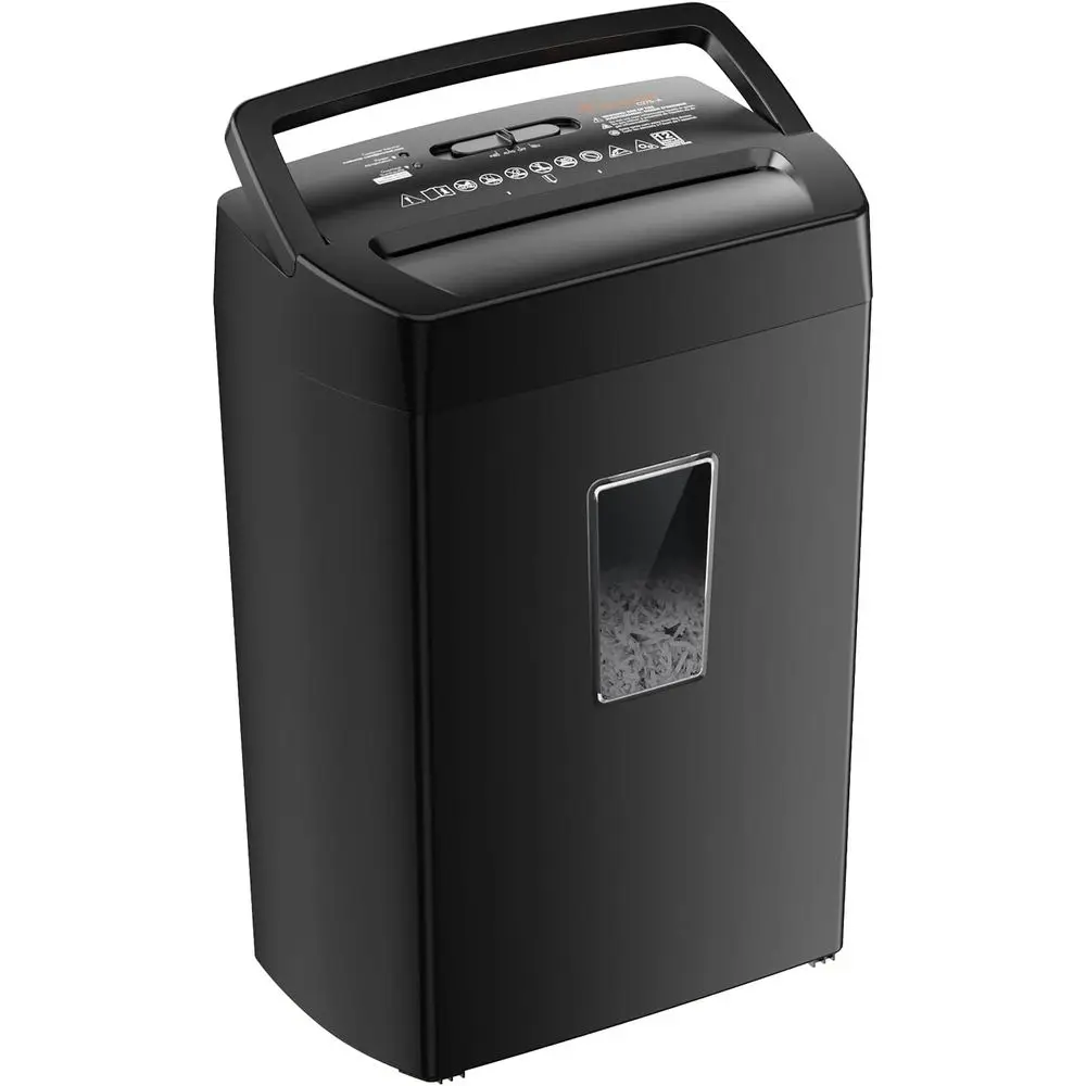 

12-Sheet Heavy-Duty Home Office Shredder, 5.5 Gal Capacity, P-4 Security, for Paper, Cards, and Mail