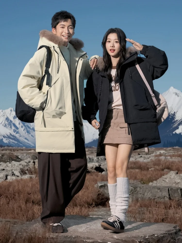 

Мужская удлиненная утепленная куртка со съемным подолом и большим меховым воротником, парная модель, рабочая одежда, верхняя одежда, зимняя теплая, морозостойкая