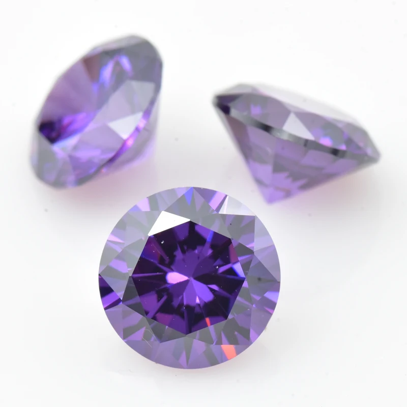 Round Amethyst 3.25-12mm Cubic Zirconia Round Shape 5A Brilliant Cut Loose CZ Stone Synthetic Gems For Jewelry DIY for Jewelry