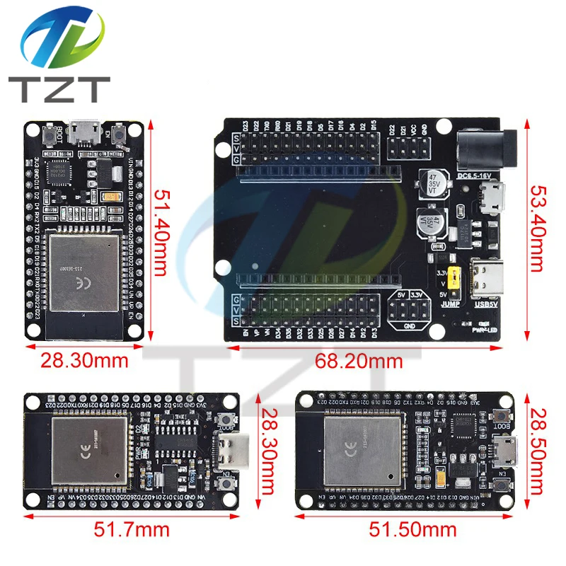 ESP32 Development Board TYPE-C USB CH340C WiFi+Bluetooth Ultra-Low Power Dual Core ESP32-DevKitC-32 ESP-WROOM-32 Expansion Board