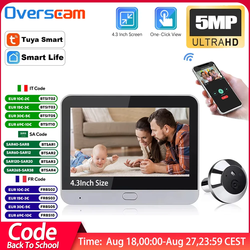 Мини-5MP Tuya Smart Life Домашний цифровой
