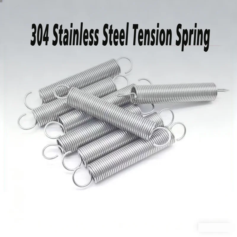 1PCS Wire Diameter 1.0mm 304 Stainless Steel Hook Stretch Spring S-shaped Pull Back Spring Spiral Stretch Spring Of Various Size