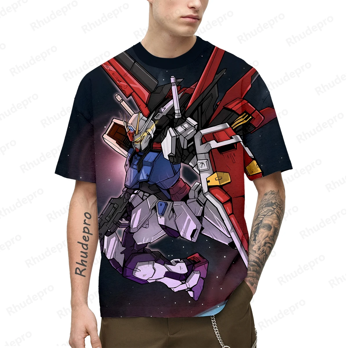 Camiseta extragrande de impressão 3D feminina e infantil, anime japonês, cosplay, top grande, modelo 2024