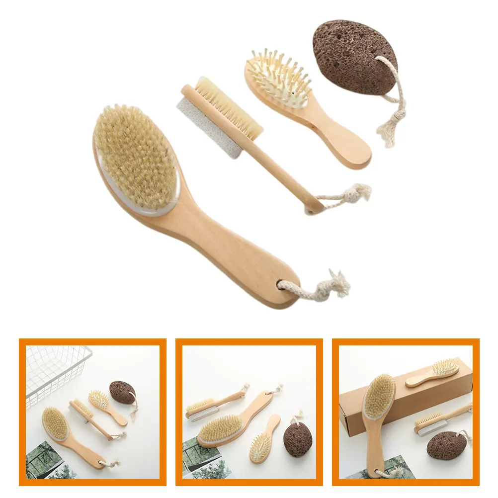 1Set Handheld Shower Brush Body Scrubber Bath Exfoliator for Deep Skin Cleansing Massage Ergonomic Design Supple Bristle Tool