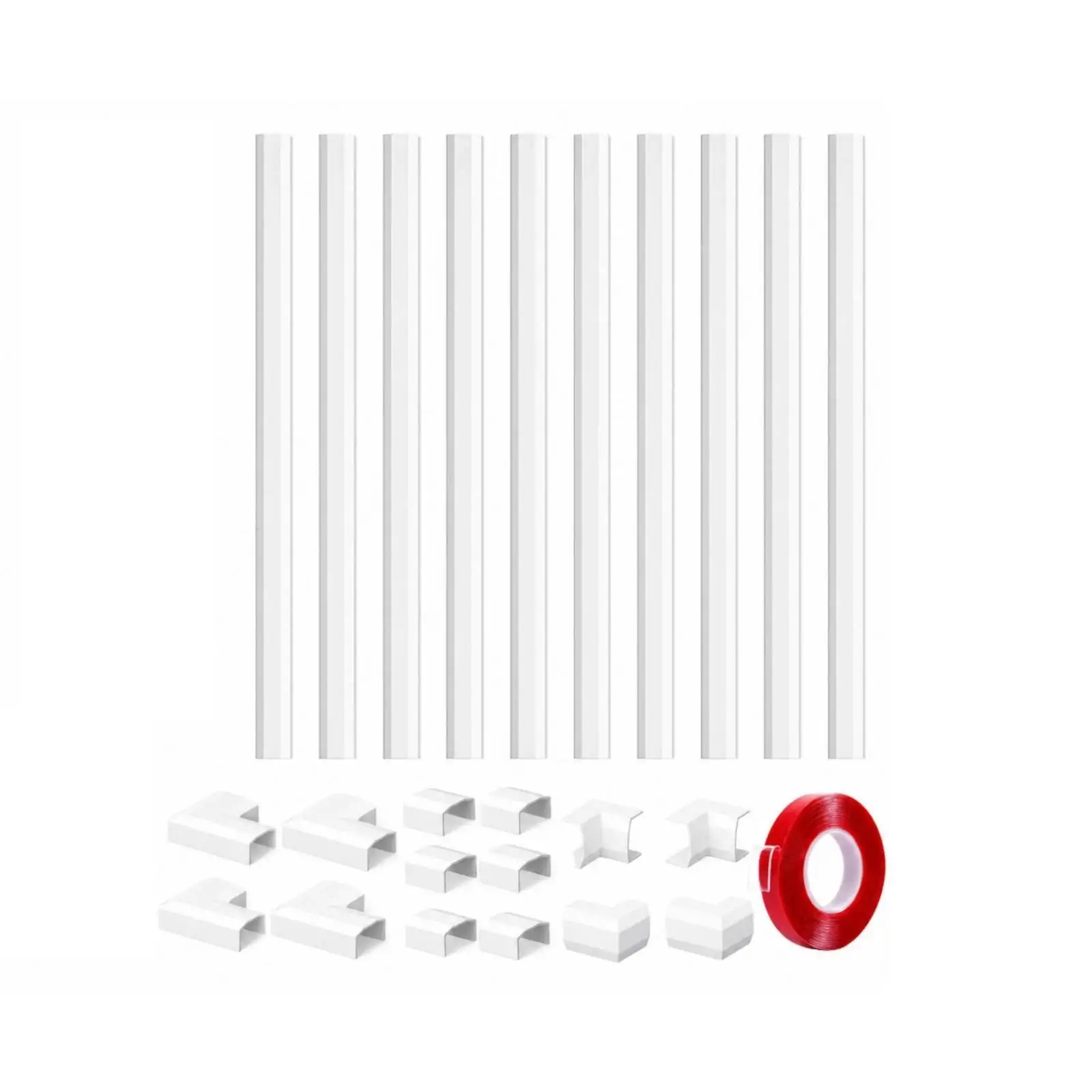10 Pieces PVC Cable Trunking Flame-Retardant Cable Trunking Channel Easy to Install Wall Cord Cover for Home Walls,