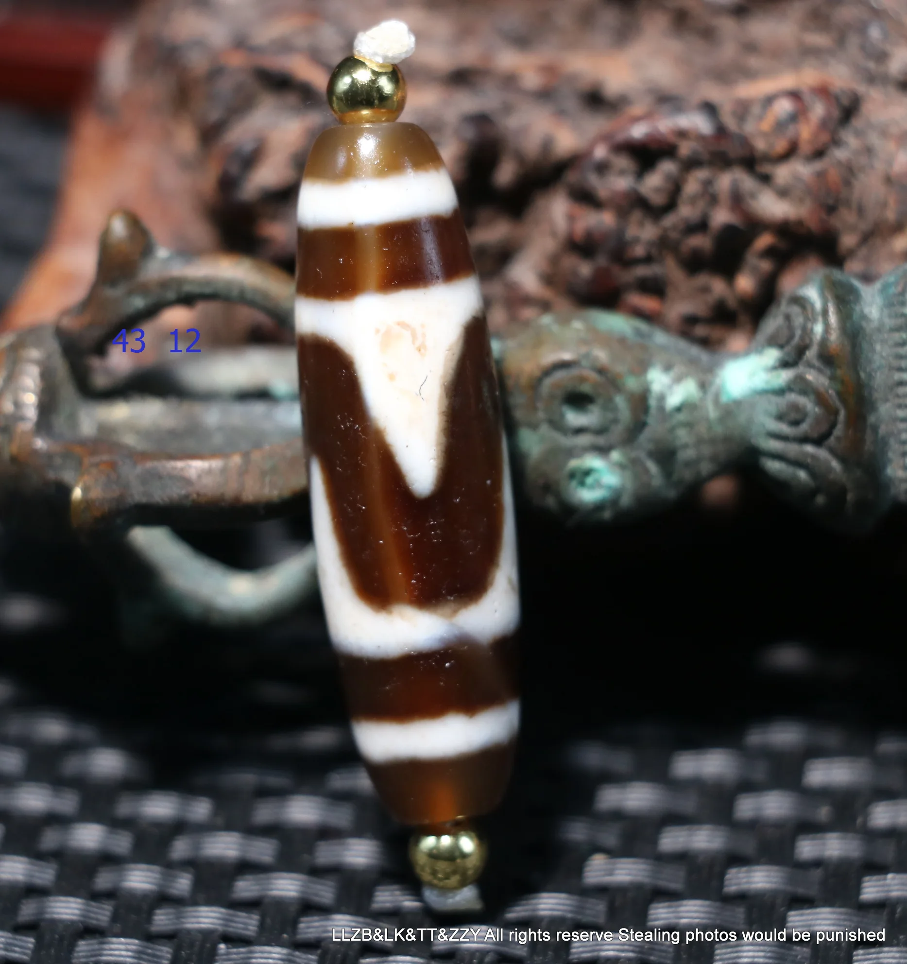 Power Energy Tibetan Old Agate Sharp Tiger Tooth Symbol dZi Bead Amulet Fit For Bracelet Top Quality BGD0713A15