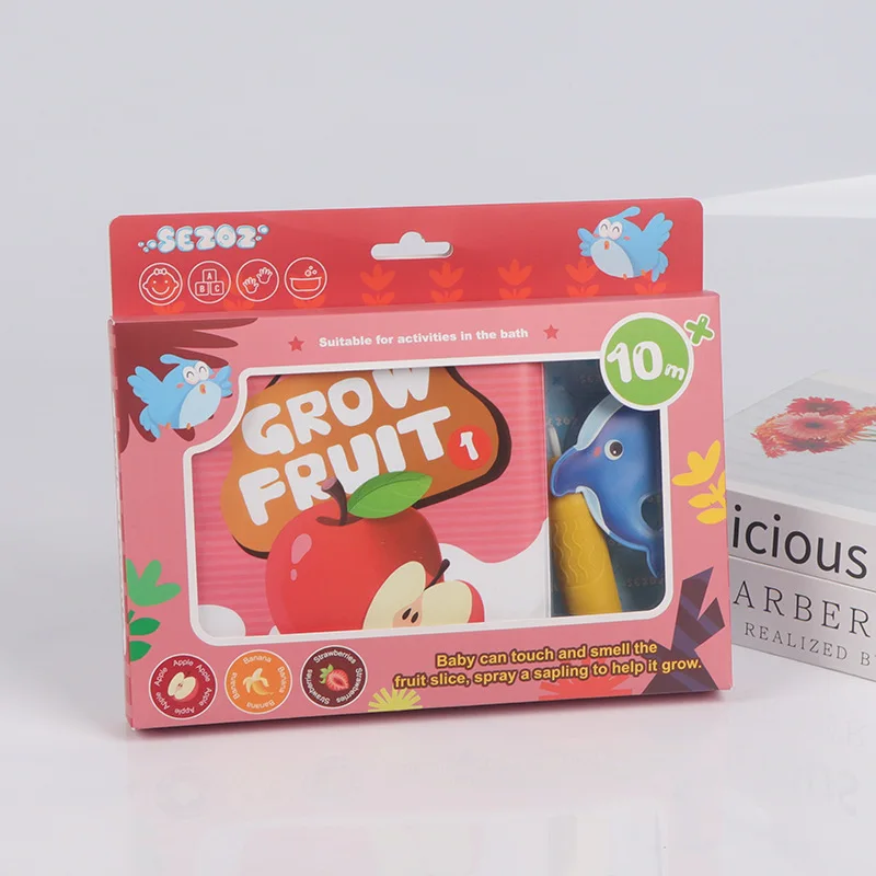 Sezoz 과일 향기로운 아기 목욕 책 유아를 위한 환경 친화적이고 찢어짐 방지 및 물린 방지 조기 교육 장난감