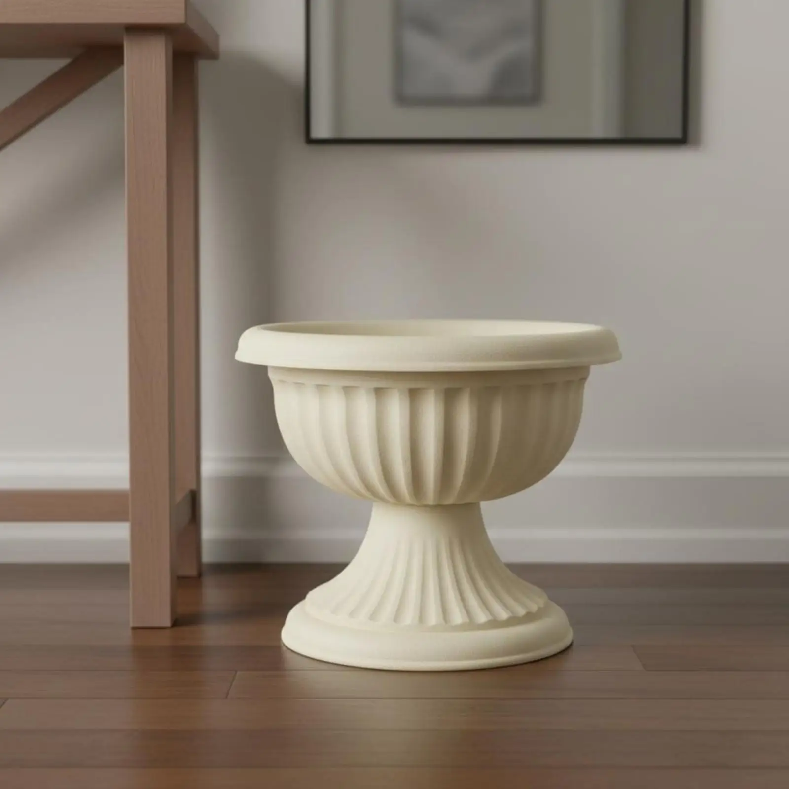 Durable Resin Planter with Ceramic Appearance Rectangular Flower Pot Vase for High Flower Pot for the Terrace Courtyard