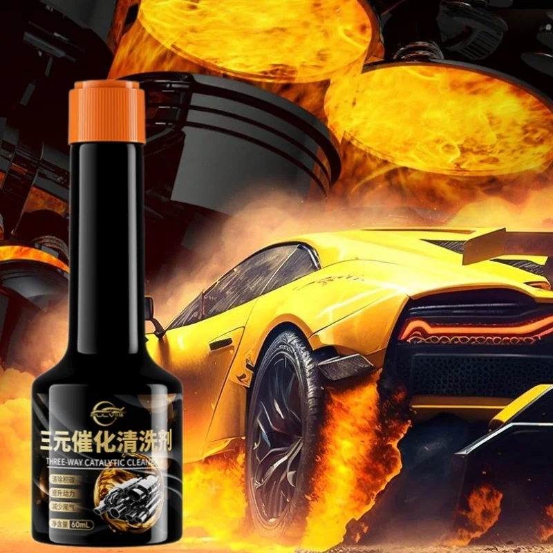 60ML three-way catalytic cleaning agent gasoline vehicle additives to unblock blockages, remove carbon depositsand improve fuel