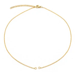 5pcs Stainless Steel 18K Gold Plated Double Jump Ring Adjustable Cuba Chain ewelry Making DIY Connector Charm Pendants Necklace