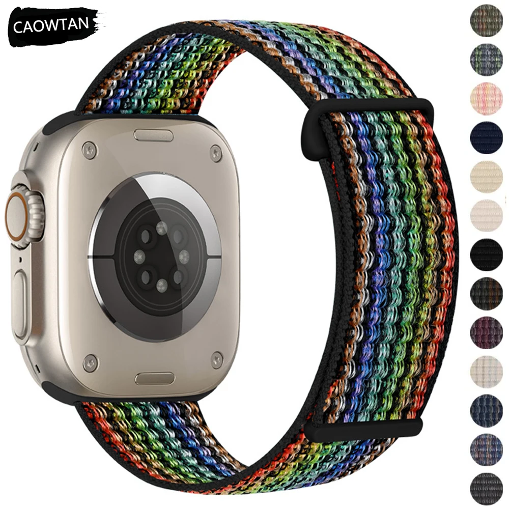 

Nylon Loop Strap for Apple Watch Band 40mm 44mm 49mm 45mm 41mm 38 42mm 46mm Bracelet For IWatch series Ultra 10 9 8 SE 7 6 5 3