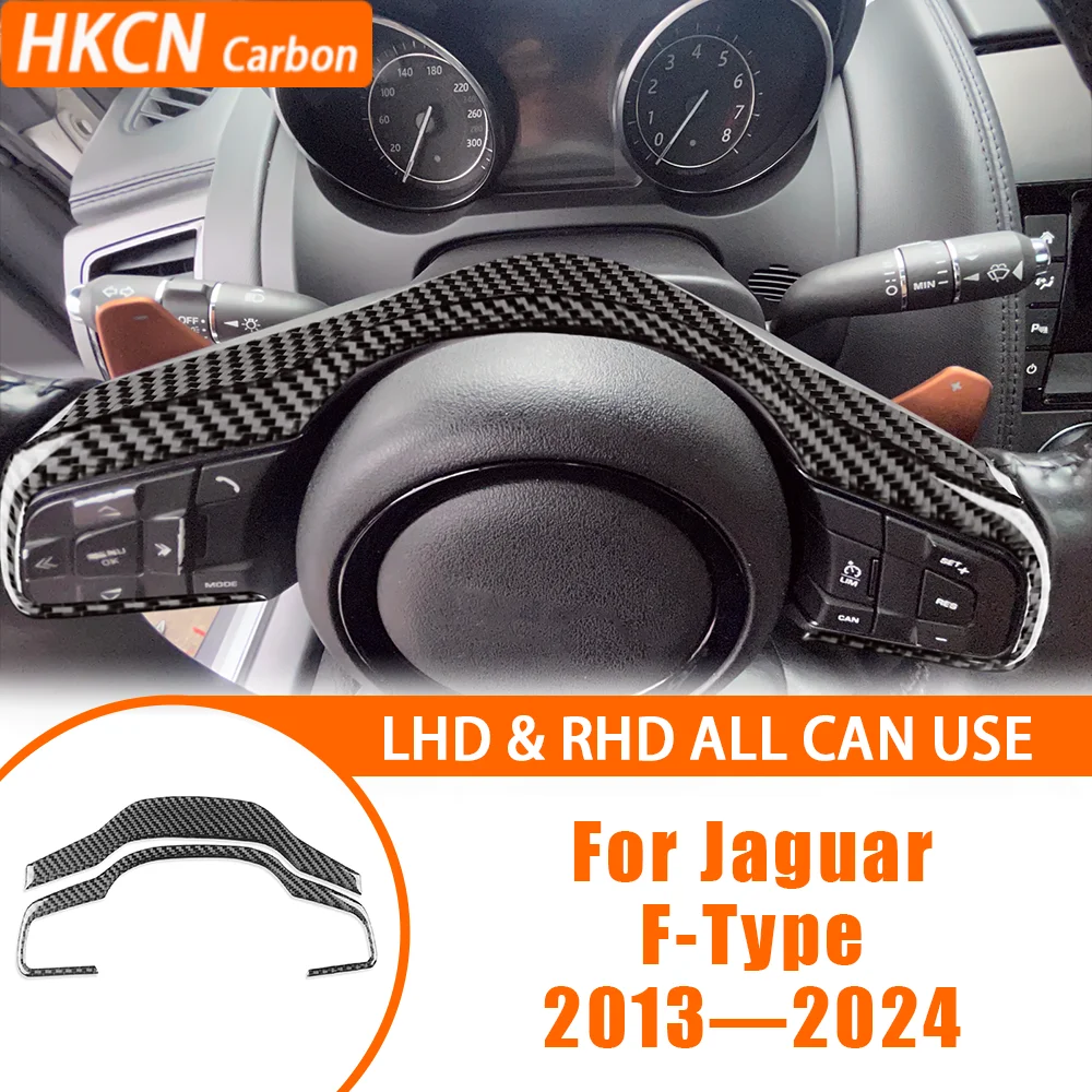 

Carbon Fiber Car Accessories Steering Wheel Speedometer Panel Decoration Cover Trim Modified Sticker For Jaguar F-Type 2013—2024