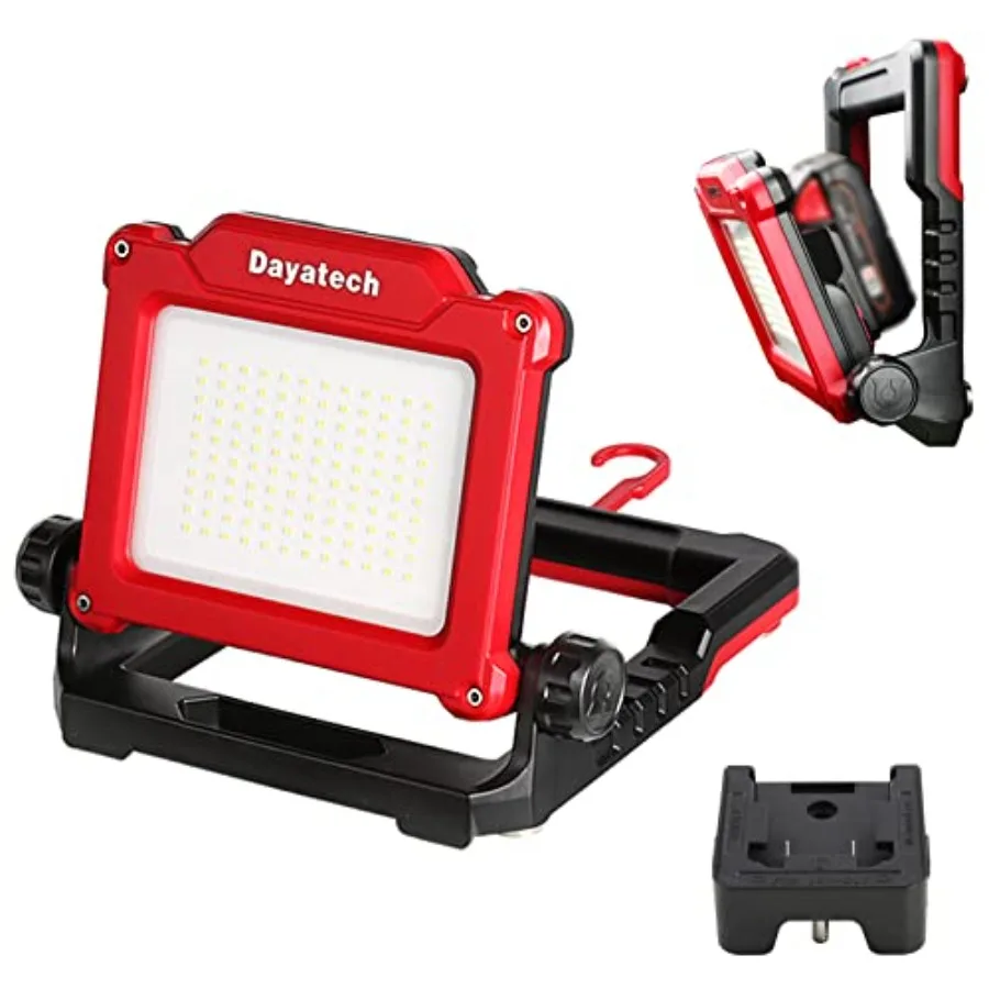 

Cordless LED Work Light Compatible with Dewalt and Milwaukee 18-20V Battery, 4000 LM 25 W, Flickerless, Brightness Adjustable,