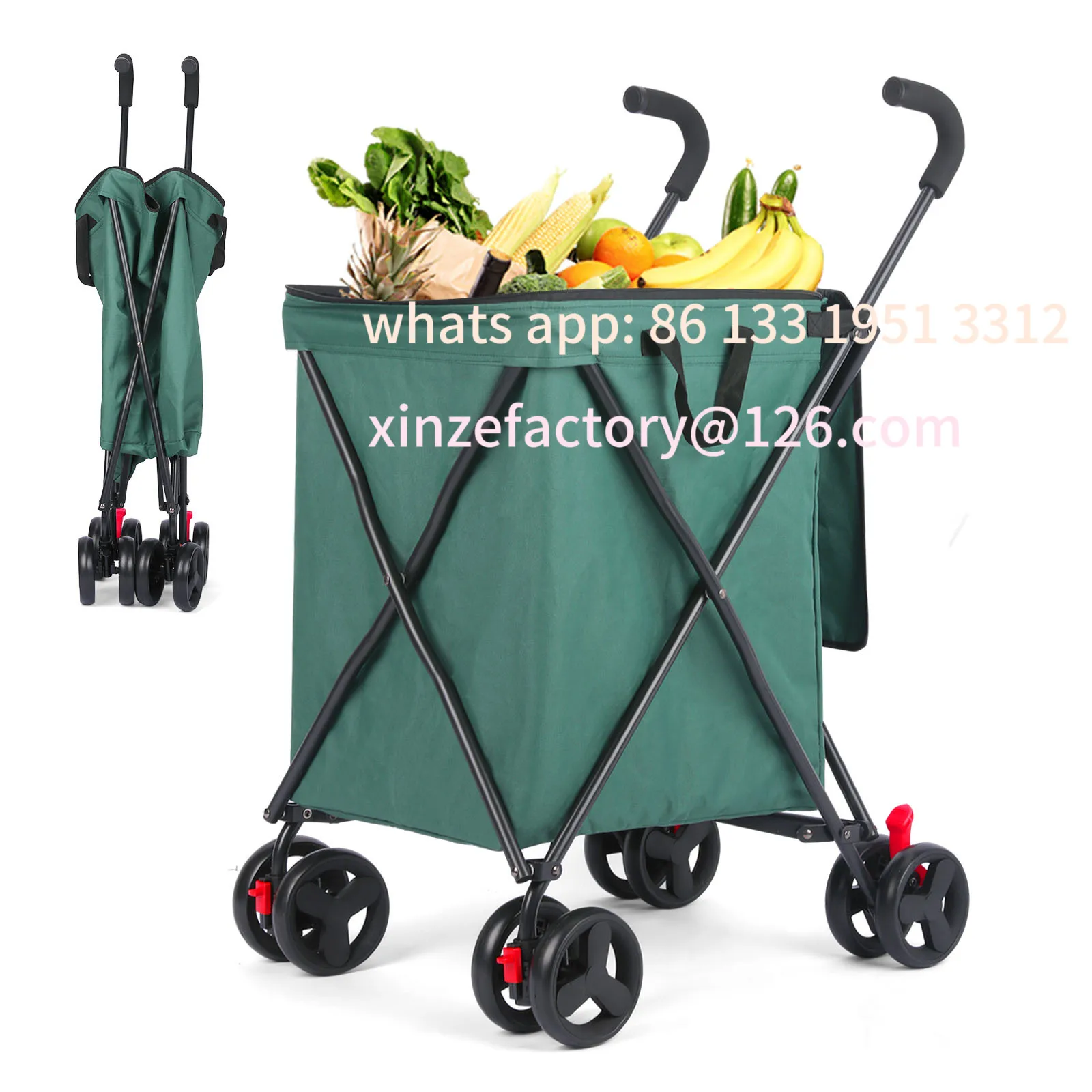 

Customizable Folding Hand Truck Black Big Lightweight Cart Portable Telescopic Dolly Backpack Luggage Travel Moving Shopping Tro