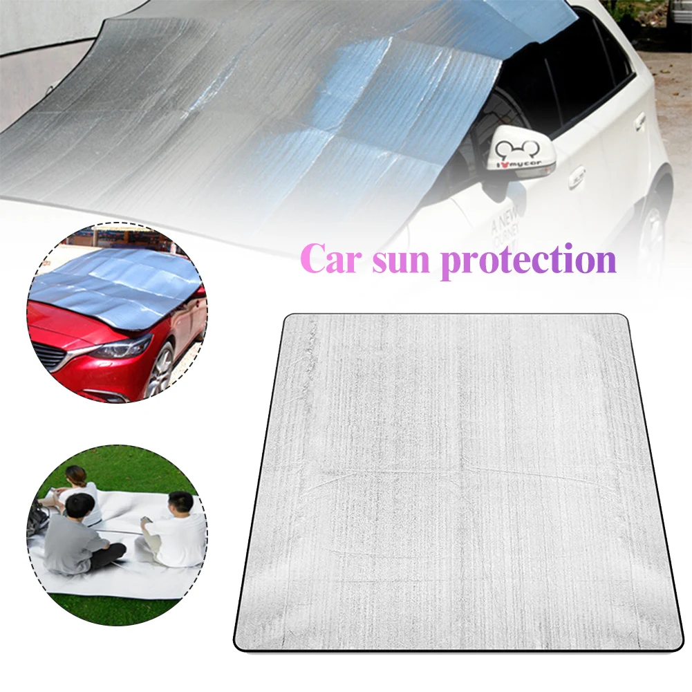 Waterproof Camping Mat Moisture-Proof Aluminum Foil Mat Double-Sided Aluminum Foil Pad with Storage Bag for Outdoor Beach Parks