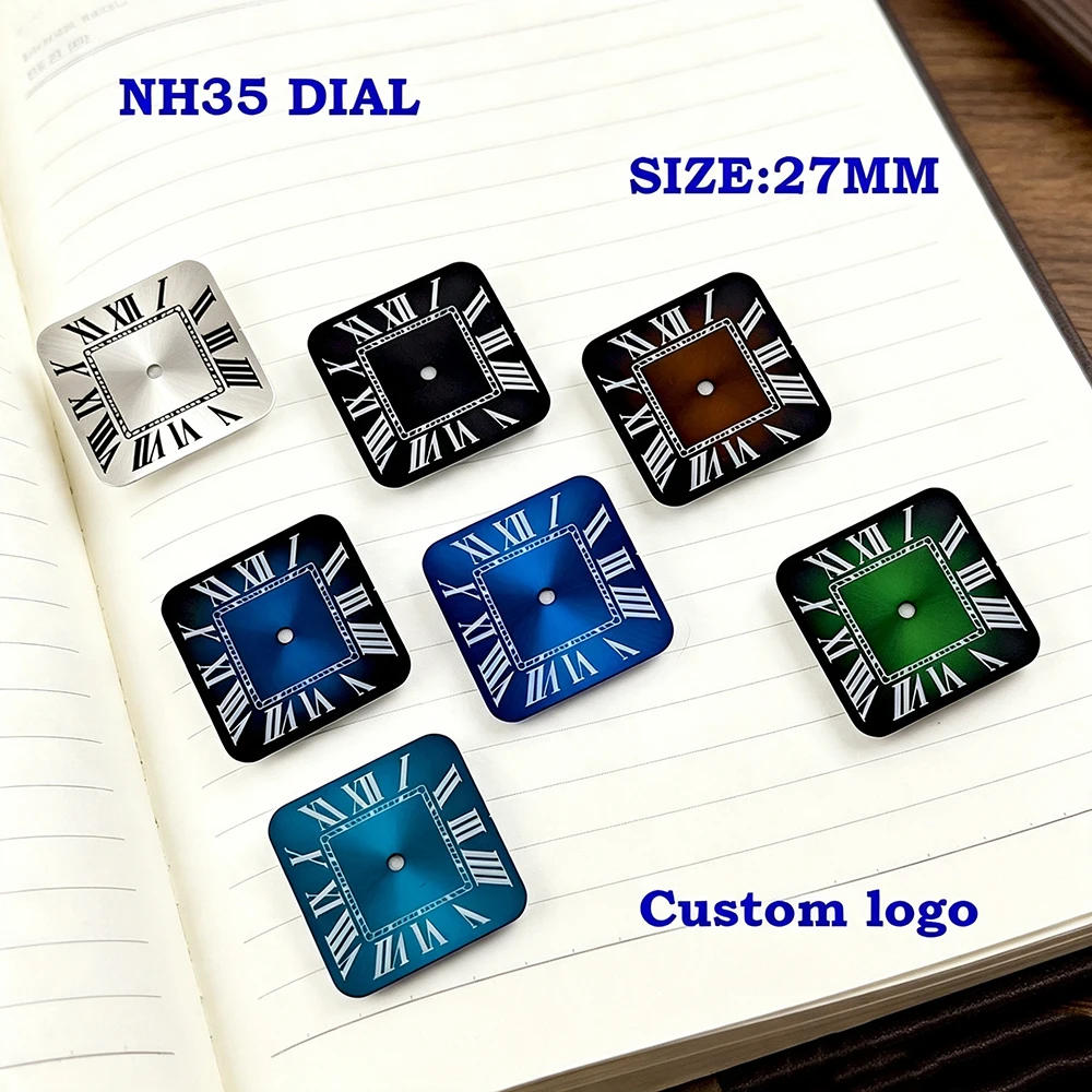 27mm NH35 dial personalized customized dial men's sun pattern Roman numeral dial suitable for NH35 movement watch accessories