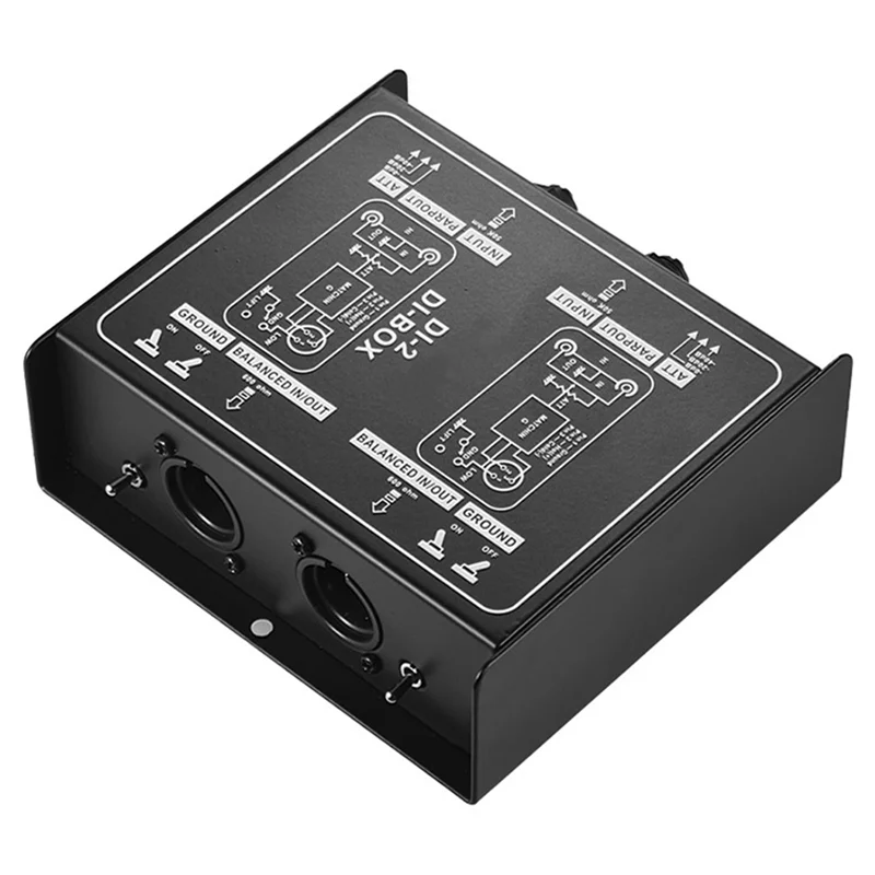 Premium Direct Injection Molded Audio Box - Passive DI Unit Canceller with Input Pad for Guitar and Bass Connections