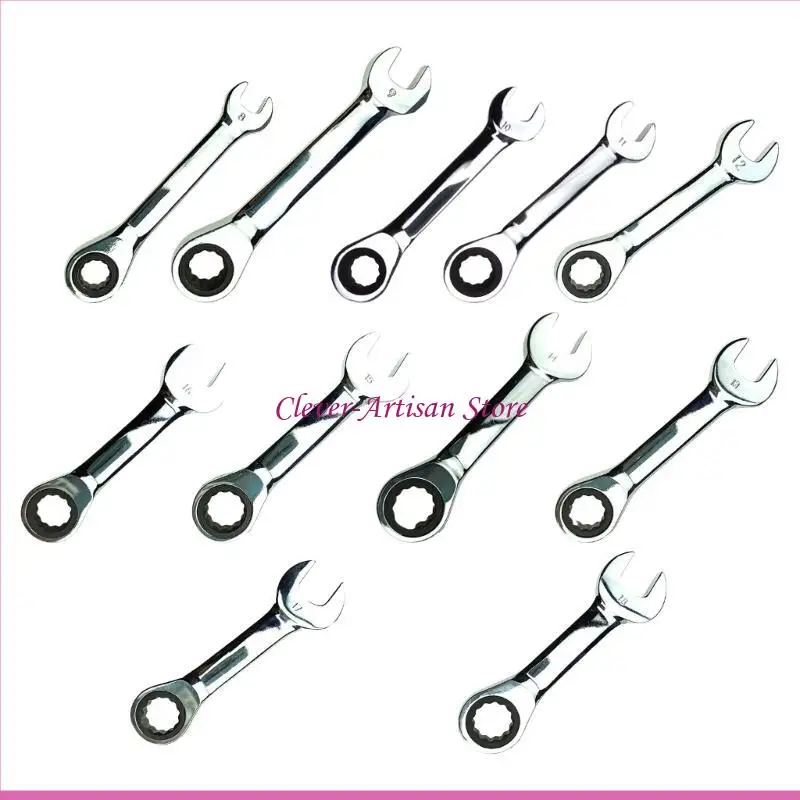 E06B 8-18mm مقبض قصير مقبض Ratchet Wrchench وجع سريع مفتوح المفتوح أداة إصلاح اليد أدوات أدوات الأجهزة