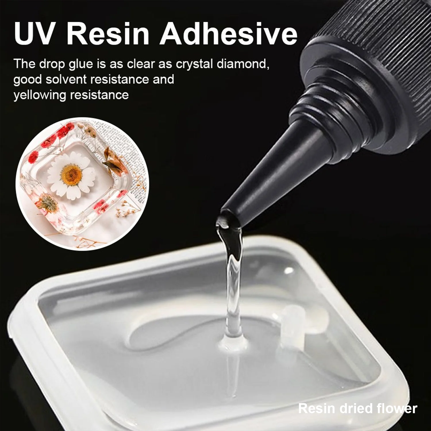 W-183 Neuer starker, hochfester 50ml klarer UV-Harzkleber, UV-härtender Klebstoff für DIY-Kristallhandwerk, Reparatur von Glas, Metall, ABS – Detail 4
