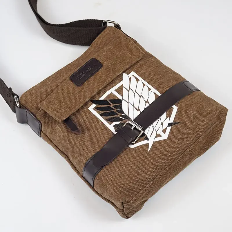 Attack On Titan Eren Jaeger cartoon animation peripheral retro style simple and versatile large capacity shoulder crossbody bag