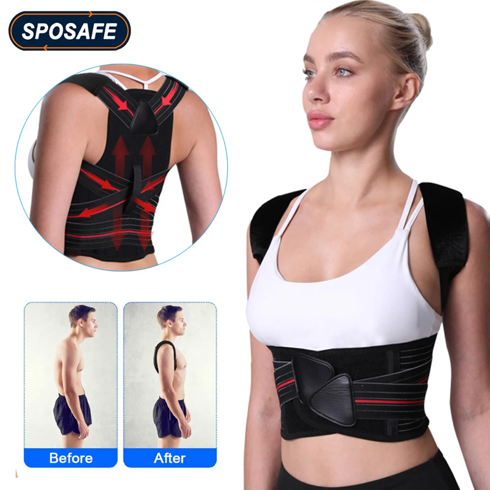 Adjustable Full Back Posture Corrector Men Women Neck Shoulder Lumbar Support Improves Posture Lower & Upper Back Pain Relief