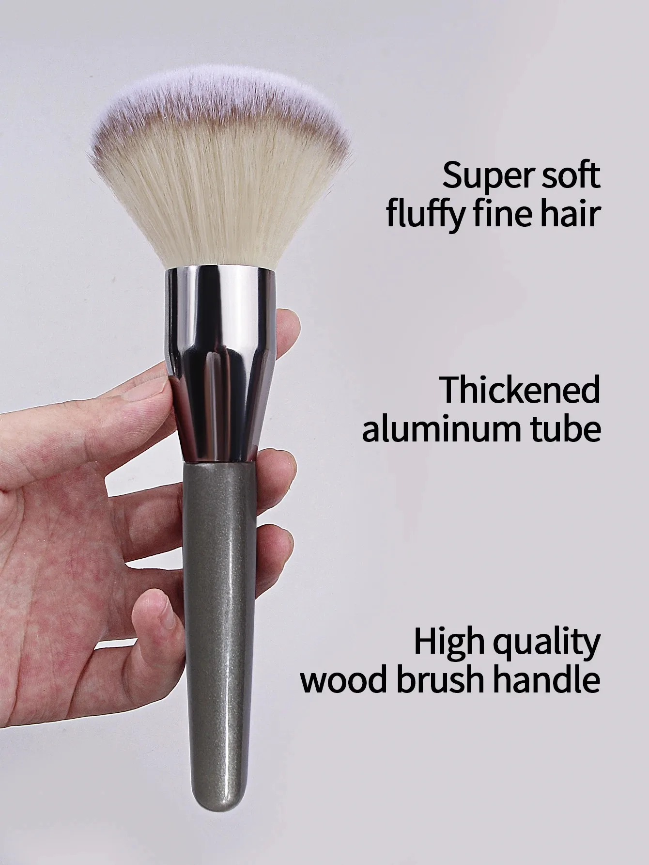 1 Stück Ultra-Großer Puderpinsel 1 Stück Hochwertiger Weicher Multifunktionaler Fixierpinsel für Makelloses Gesichts-Make-up