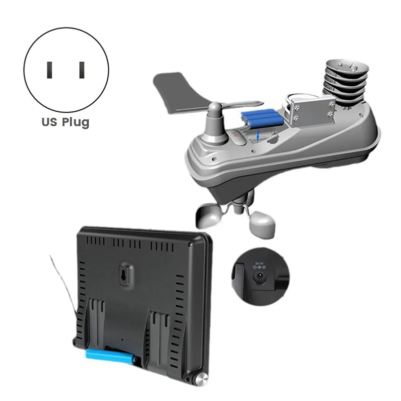 A41T 7 In 1 Wifi Weather Station With Remote Monitoring Indoor Outdoor Temperature Humidity Light Index Forecast US Plug