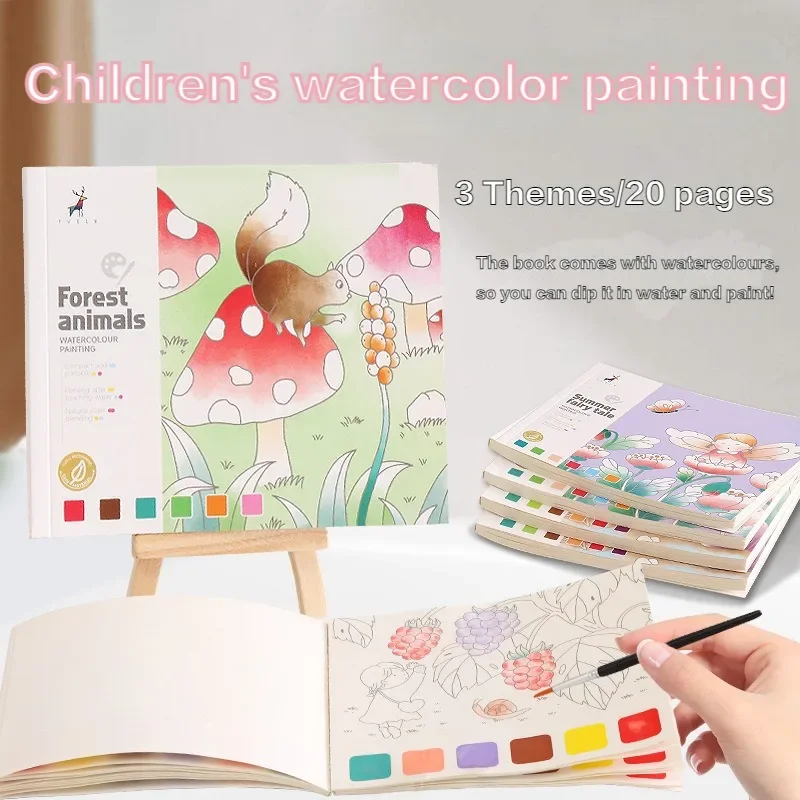 1Pcs Watercolor Painted Notes Children's Set Painting Filling Watercolor Pigment Painted Book Watercolor Graffiti Picture Book