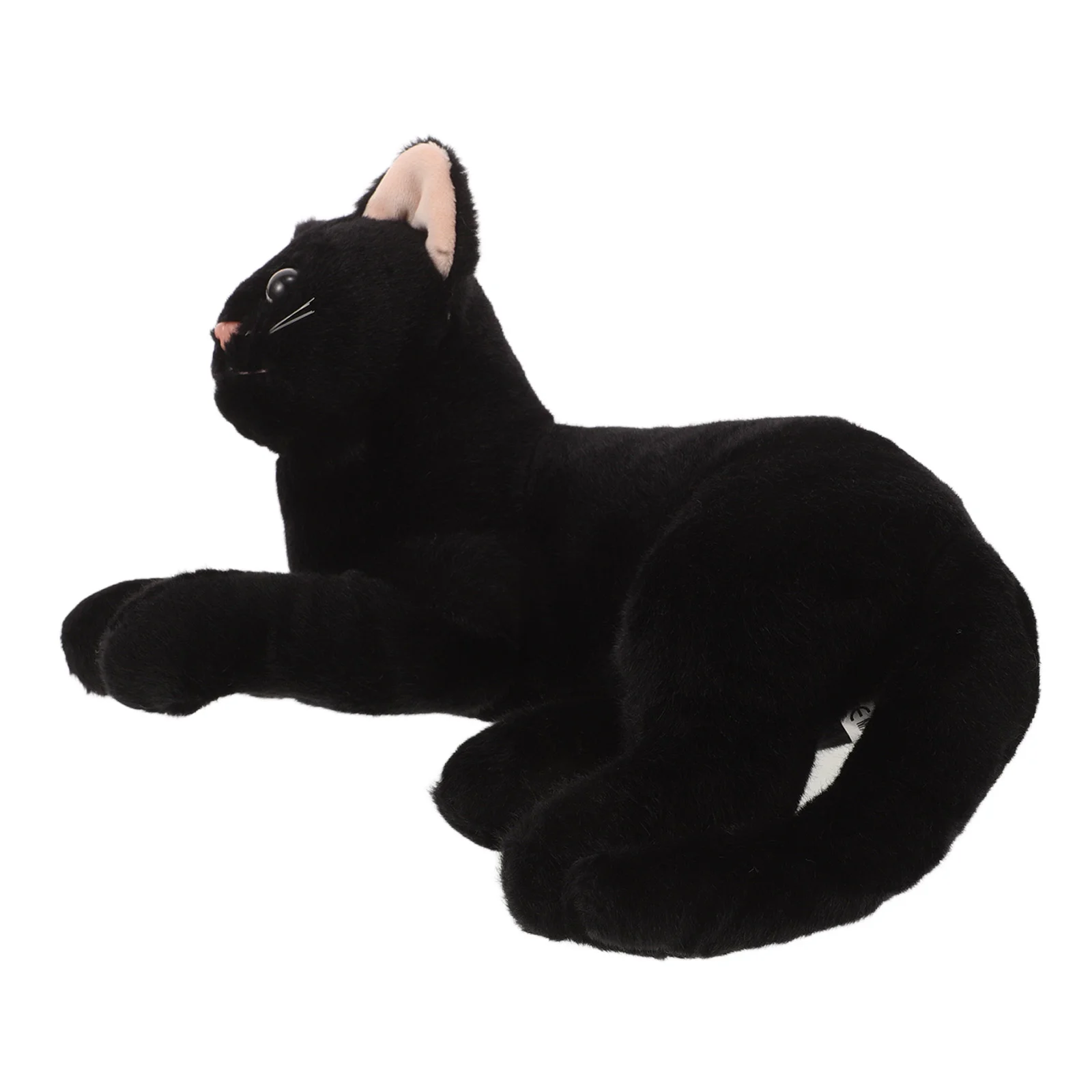 Gato brinquedo de pelúcia animal de pelúcia fantoche brinquedos animais pretos realista longo travesseiro halloween travesseiros bonito decoração