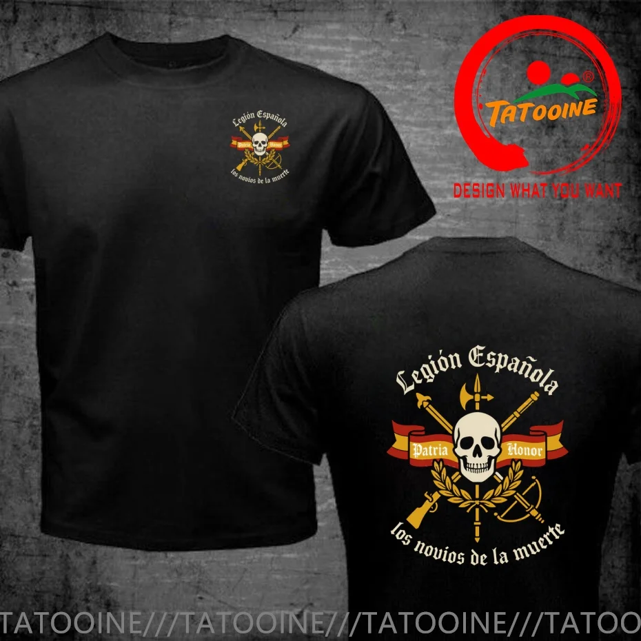 Funny Design Spain Legion Espanola Los Novios de la Muerte  Shirt Men Fashion Trendy Casual Clothing Stylish Tops Tee Shirt Leis
