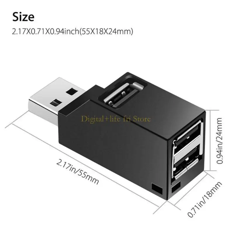 E06D 3 Ports USB Hub محول USB Compact #6