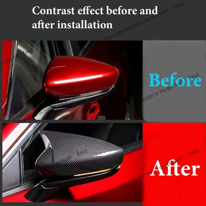 For Mazda 3 Axela 2019 2020 2021 2022 2023 Car Rear View Side Mirror Cover Wing Cap Trim Strip