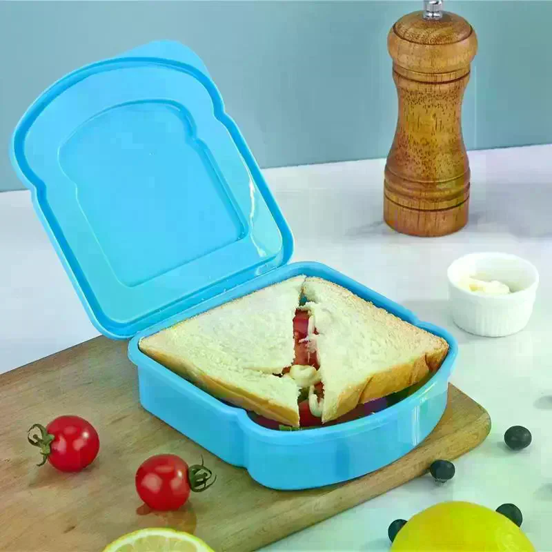 Toast Sandwich Lunch Boxes Reusable Snacks Container: Food Storage Kids School Office Work Travel Outdoor Picnics