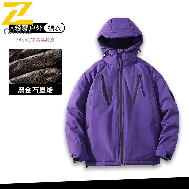 COMXZ 2025 Stand Collar Puffer Jacket Winter Unisex American Style Waterproof Windproof Warm Outdoor Sports Casual Fashion Coat